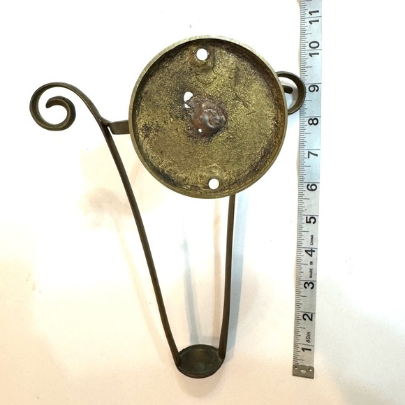 Brass Wall-Mount Vase/Candle Holder or Sconce? Missing Insert - Picture 3 of 5
